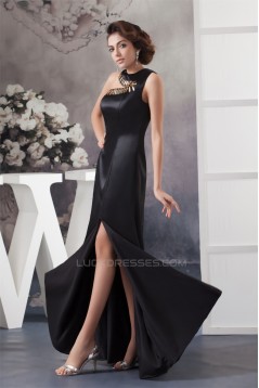 Floor-Length Sleeveless A-Line Silk like Satin Prom/Formal Evening Dresses 02020524