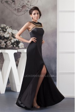 Floor-Length Sleeveless A-Line Silk like Satin Prom/Formal Evening Dresses 02020524
