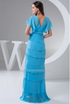 Floor-Length V-Neck Sheath/Column Chiffon Prom/Formal Evening Dresses 02020528