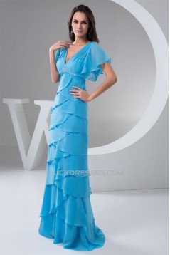 Floor-Length V-Neck Sheath/Column Chiffon Prom/Formal Evening Dresses 02020528