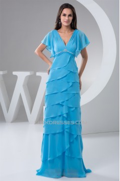 Floor-Length V-Neck Sheath/Column Chiffon Prom/Formal Evening Dresses 02020528