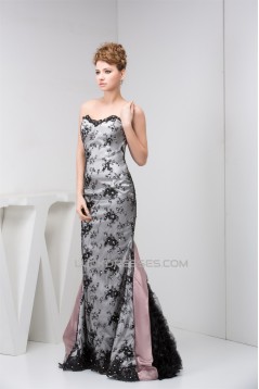 Mermaid/Trumpet Sleeveless Lace Fine Netting Prom/Formal Evening Dresses 02020537