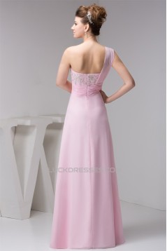 Sheath/Column Beading One-Shoulder Floor-Length Best Bridesmaid Dresses 02020556