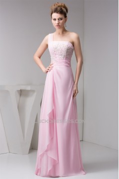 Sheath/Column Beading One-Shoulder Floor-Length Best Bridesmaid Dresses 02020556