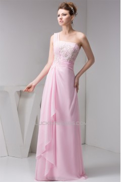 Sheath/Column Beading One-Shoulder Floor-Length Best Bridesmaid Dresses 02020556