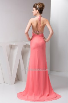 Sheath/Column Brush Sweep Train Pleats Prom/Formal Evening Dresses 02020557