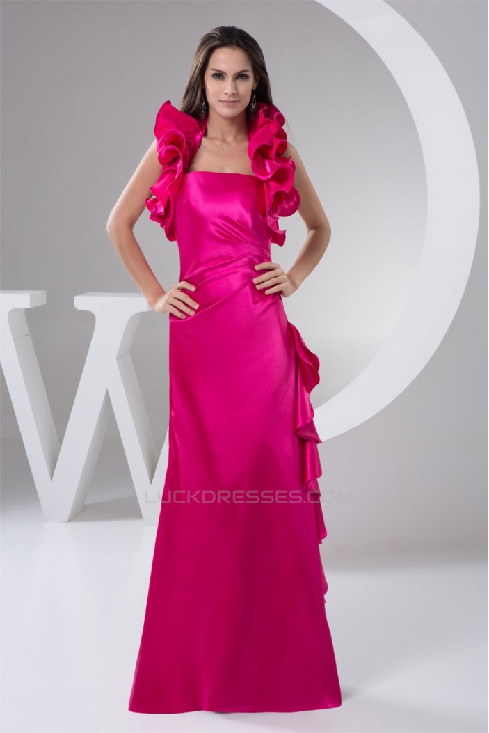 Sheath/Column Halter Floor-Length Pleats Prom/Formal Evening Dresses 02020560
