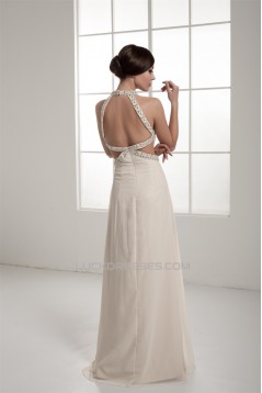 Sheath/Column Halter Sleeveless Beading Prom/Formal Evening Dresses 02020561