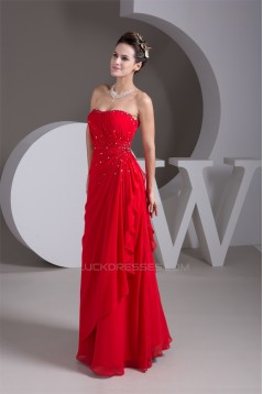 Sleeveless A-Line Beading Floor-Length Chiffon Prom Evening Party Dresses 02020570