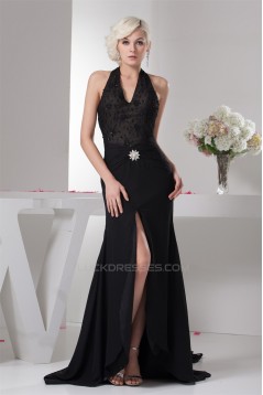 Sleeveless Chiffon Lace Silk like Satin Prom/Formal Evening Dresses 02020578