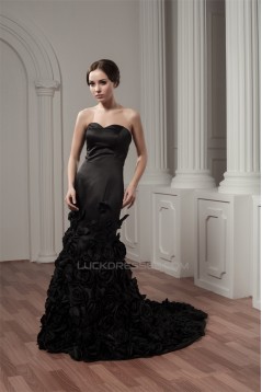 Sleeveless Handmade Flowers Brush Sweep Train Prom/Formal Evening Dresses 02020585