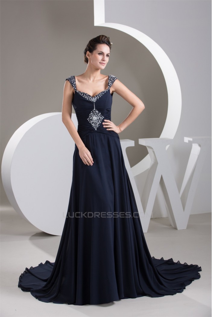 A-Line Beaded Long Chiffon Prom/Formal Evening Dresses 02020587