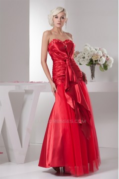 Sleeveless Ruffles A-Line Sweetheart Lace Fine Netting Prom/Formal Evening Dresses 02020588