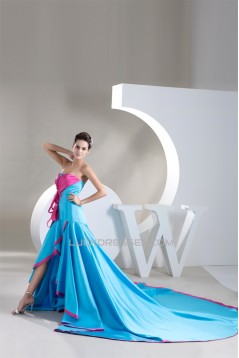 Strapless A-Line Sleeveless Satin Beading Prom/Formal Evening Dresses 02020594