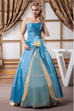 Sweetheart Ruched Satin Organza Silk like Satin Prom/Formal Evening Dresses 02020599