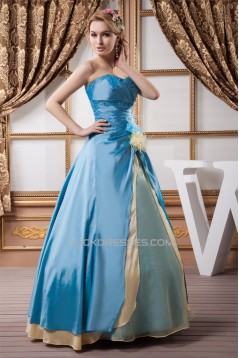 Sweetheart Ruched Satin Organza Silk like Satin Prom/Formal Evening Dresses 02020599
