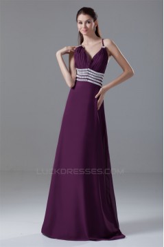 A-Line Chiffon Brush Sweep Train Prom/Formal Evening Dresses 02020612