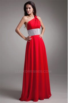A-Line Floor-Length One-Shoulder Sleeveless Long Red Prom/Formal Evening Dresses 02020619
