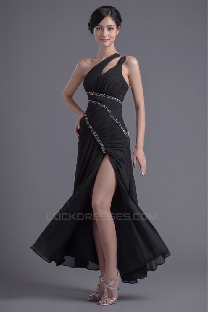 A-Line One-Shoulder Beading Sleeveless Chiffon Prom/Formal Evening Dresses 02020625