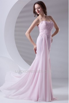 Trumpet/Mermaid Chiffon Elastic Woven Satin Prom/Formal Evening Dresses 02020628