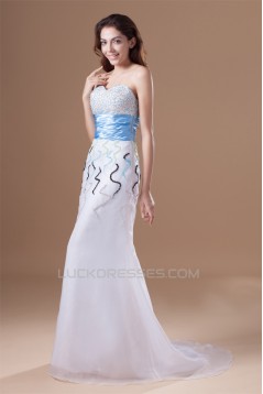A-Line Sweetheart Satin Organza Sleeveless Prom/Formal Evening Dresses 02020637