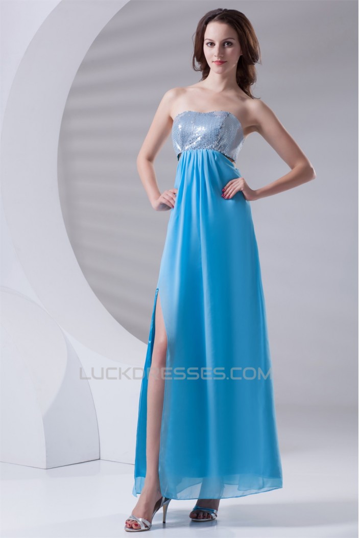 Ankle-Length Strapless A-Line Sleeveless Prom/Formal Evening Dresses 02020644