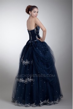 Beading Satin Net Sweetheart Ball Gown Sleeveless Prom/Formal Evening Dresses 02020663