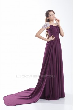 Beading Sheath/Column Chiffon Prom/Formal Evening Dresses 02020665