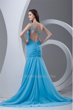 Beading One-Shoulder Sleeveless Chiffon Prom/Formal Evening Dresses 02020668
