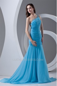 Beading One-Shoulder Sleeveless Chiffon Prom/Formal Evening Dresses 02020668