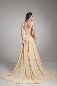 A-Line Straps Beading Sleeveless Chiffon Prom/Formal Evening Dresses 02020670