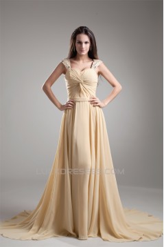 A-Line Straps Beading Sleeveless Chiffon Prom/Formal Evening Dresses 02020670