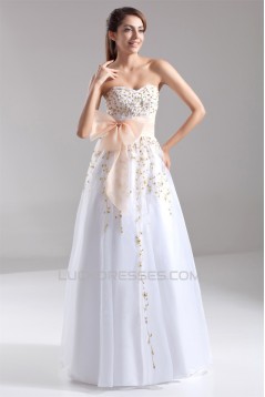 Beading Sweetheart Satin Organza Floor-Length Prom/Formal Evening Dresses 02020686
