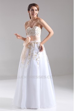 Beading Sweetheart Satin Organza Floor-Length Prom/Formal Evening Dresses 02020686