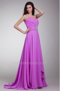 A-Line Sweetheart Beaded Pleats Long Purple Prom/Formal Evening Dresses 02020698