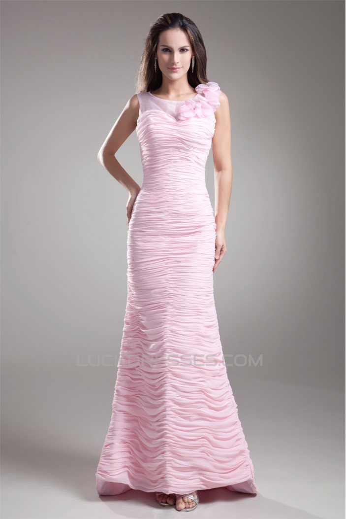 Chiffon Organza Silk like Satin Handmade Flowers Prom/Formal Evening Dresses 02020709