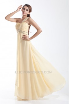 Chiffon Silk like Satin Floor-Length One-Shoulder Prom/Formal Evening Dresses 02020711