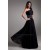 A-Line One-Shoulder Beaded Black Floor-Length Prom/Formal Evening Dresses 02020714