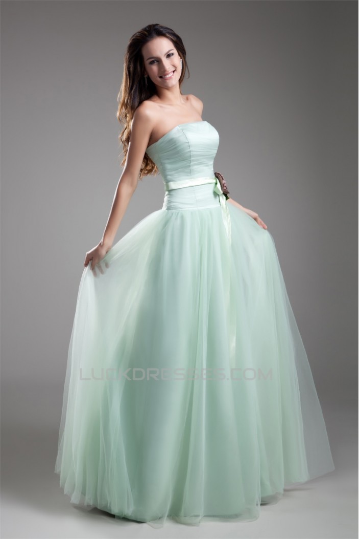 A-Line Elastic Woven Satin Fine Netting Prom/Formal Evening Dresses 02020720