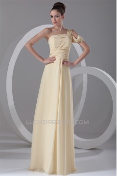 A-Line Floor-Length Chiffon One-Shoulder Prom/Formal Evening Dresses 02020737