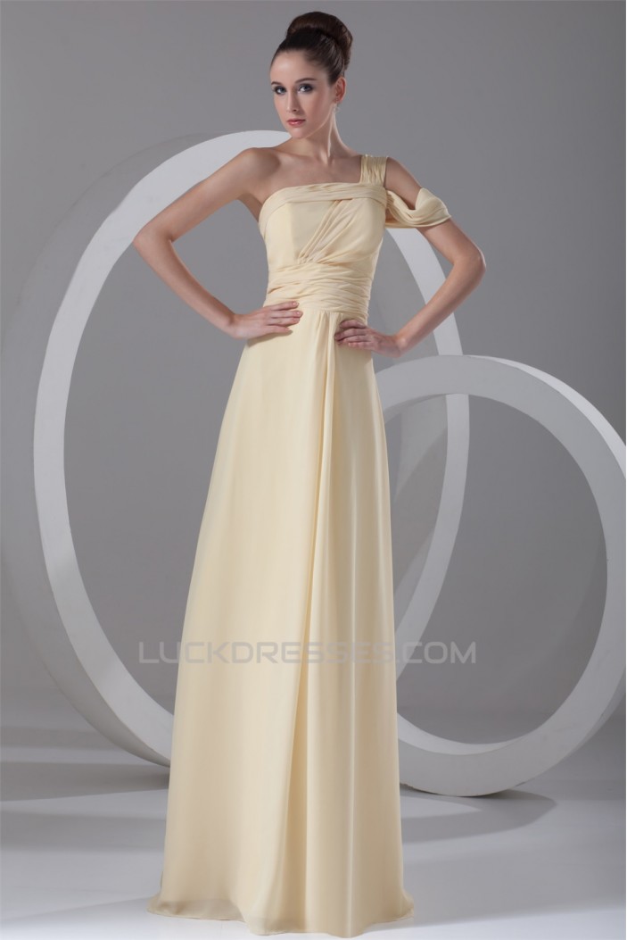 A-Line Floor-Length Chiffon One-Shoulder Prom/Formal Evening Dresses 02020737