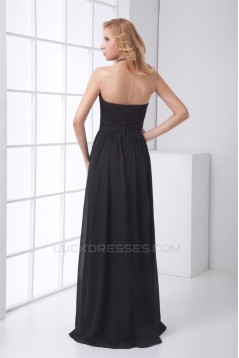 Elegant Floor-Length Chiffon Lace Long Black Prom/Formal Evening Bridesmaid Dresses 02020738