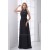 Elegant Floor-Length Chiffon Lace Long Black Prom/Formal Evening Bridesmaid Dresses 02020738
