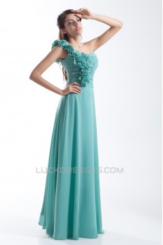 A-Line One-Shoulder Floor-Length Chiffon Prom/Formal Evening Bridesmaid Dresses 02020741