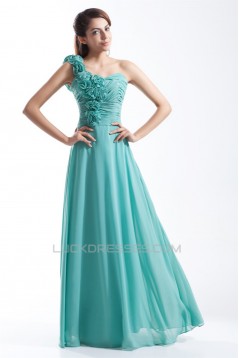 A-Line One-Shoulder Floor-Length Chiffon Prom/Formal Evening Bridesmaid Dresses 02020741