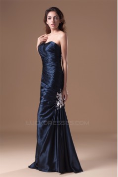 Floor-Length One-Shoulder Elastic Woven Satin Prom/Formal Evening Dresses 02020746