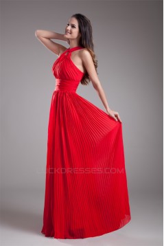Floor-Length Pleats Sleeveless Halter Sheath/Column Prom/Formal Evening Dresses 02020748
