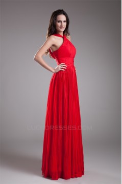 Floor-Length Pleats Sleeveless Halter Sheath/Column Prom/Formal Evening Dresses 02020748