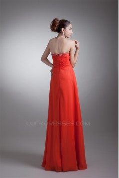 Floor-Length Sheath/Column Chiffon Handmade Flowers Prom/Formal Evening Dresses 02020752
