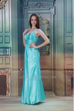 Halter Sheath/Column Elastic Woven Satin Prom/Formal Evening Dresses 02020766